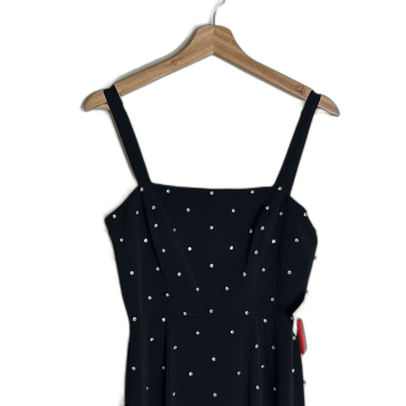 Mac Duggal SLEEVELESS RHINESTONE ENCRUSTED SQUARE NECK MIDI DRESS size 4 - Picture 4 of 10